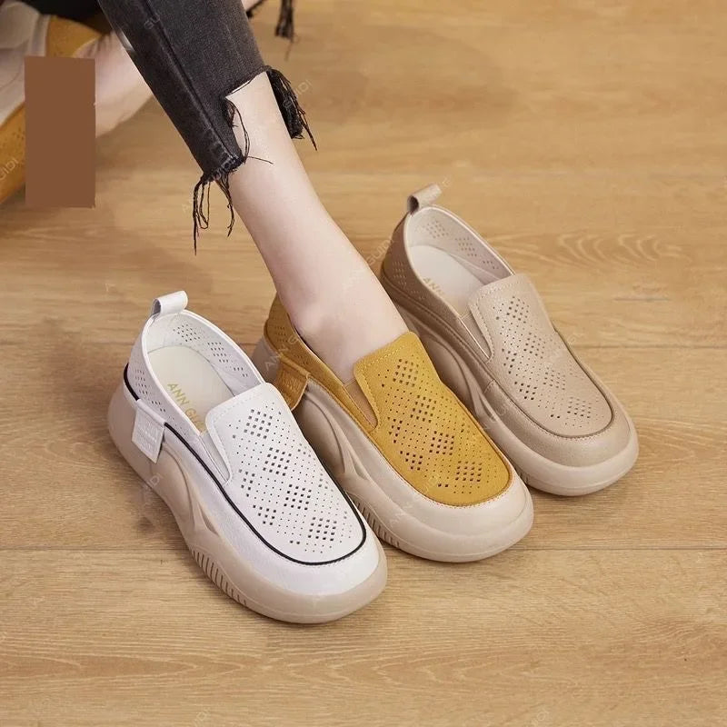 Women Platform Shoes Casual Slip on Shoes Fashion Loafers Ladies Sneakers Chaussure Soft-soled Femme Loafers Woman Sneakers